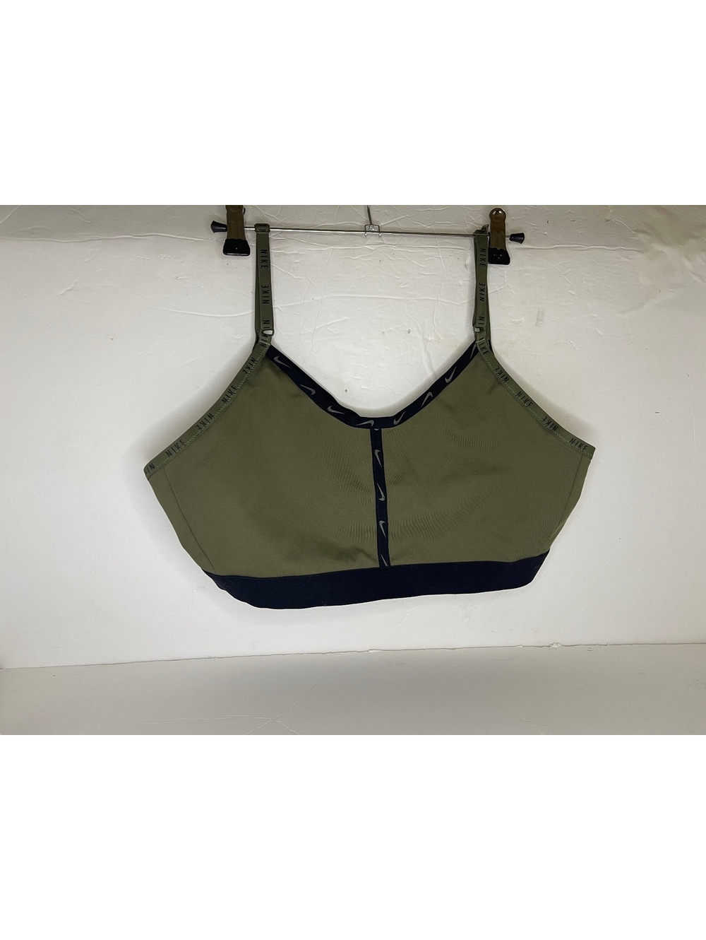Nike Women's XL Olive Green Black Strappy Sports Bra Padded Athletic